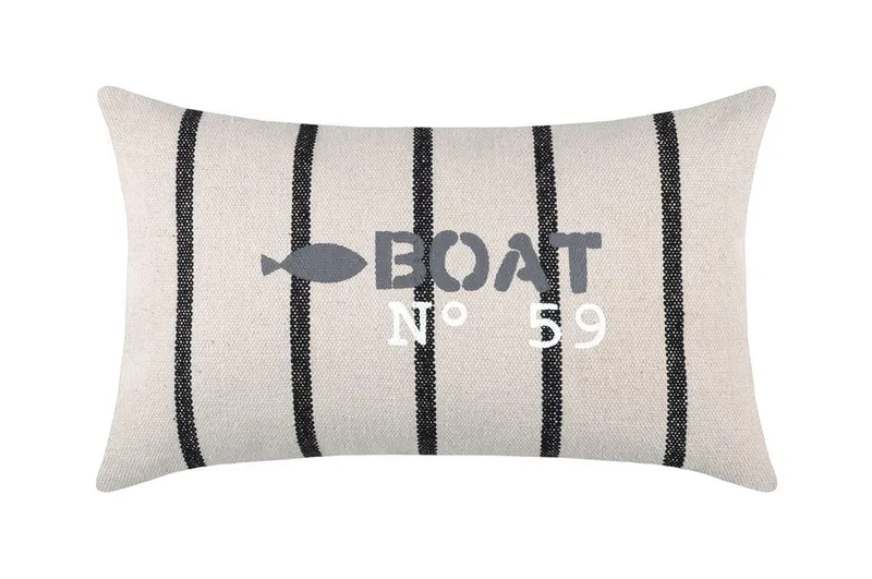 Poduszka BOAT NO 59 30x50 cm Pasy - Czarne