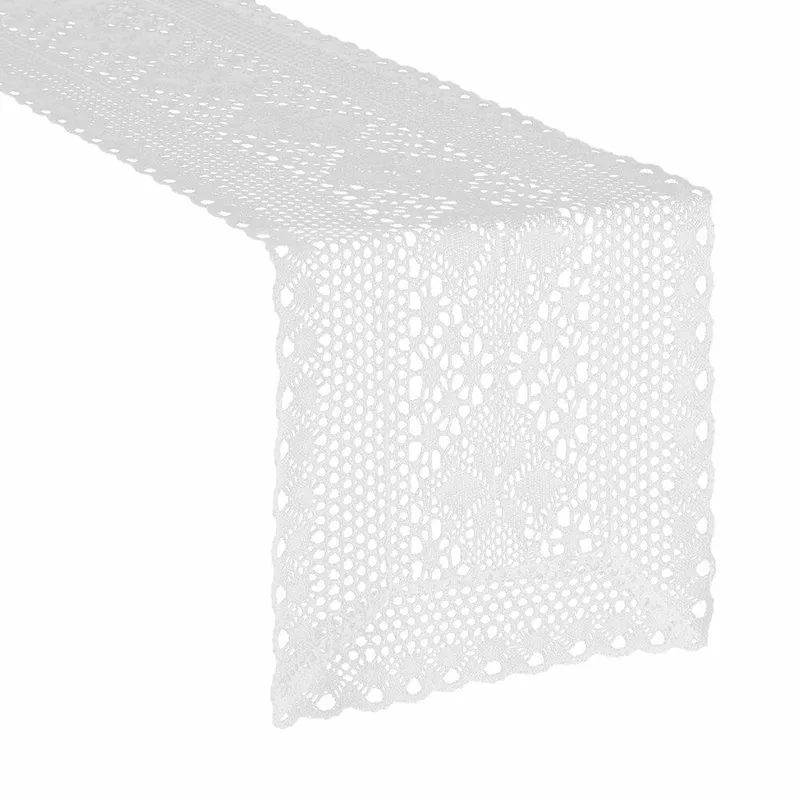 Szydełkowy Bieżnik MEGGY 32x140 cm - Biały