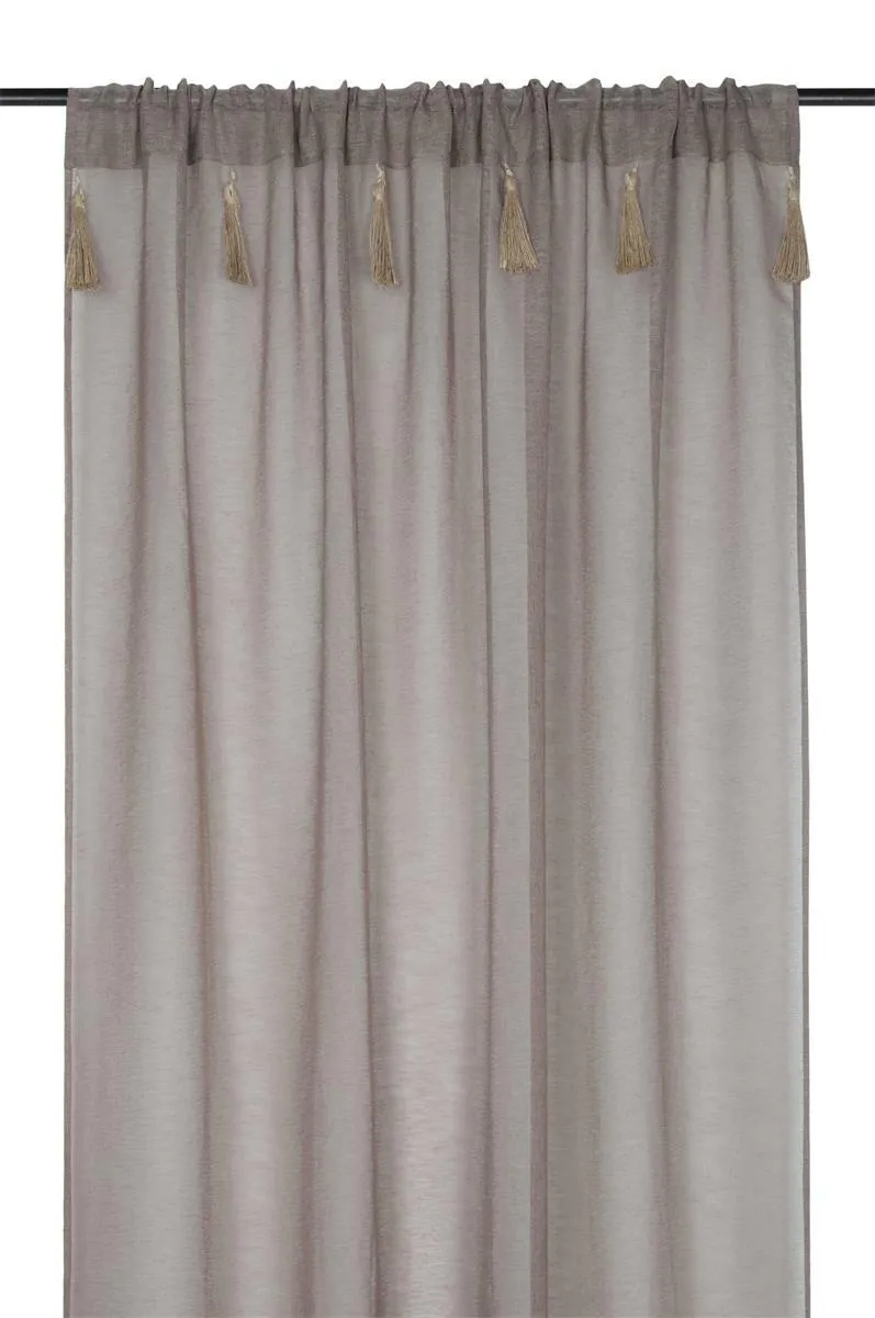 Firana Boho IBIZA 140x260 Frędzle Taupe