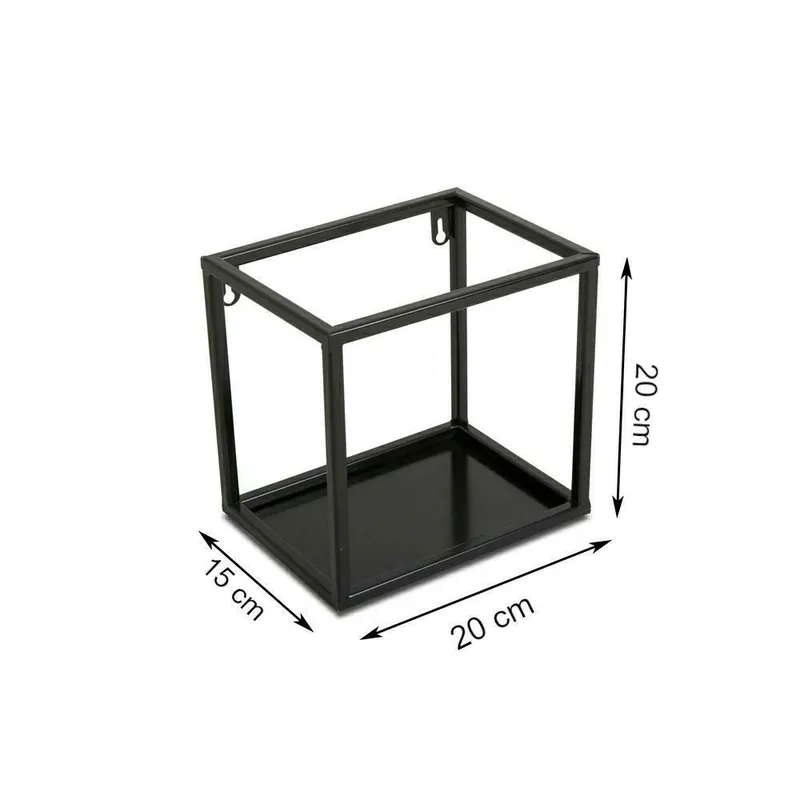 Półka Wisząca Ścienna Metal 20 cm - Czarna