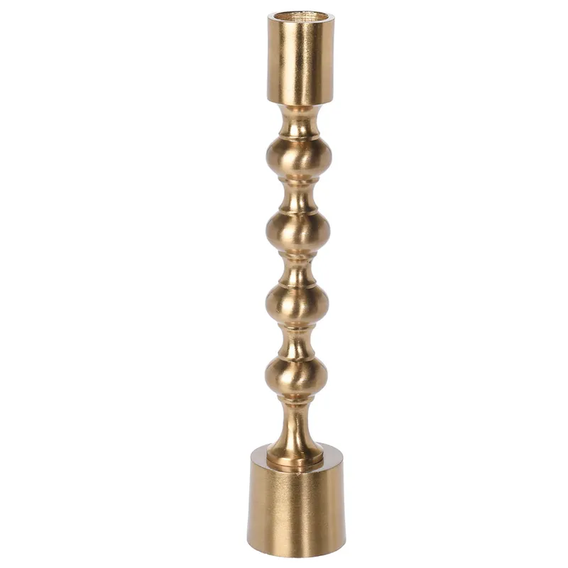 Świecznik W Stylu Glamour 23 cm - Złoty