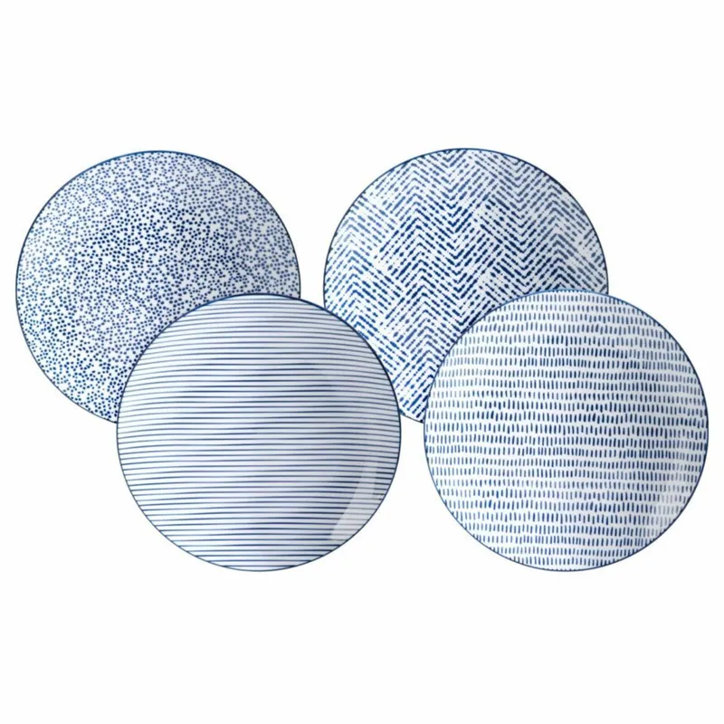 Zestaw 4 szt Talerzy Porcelanowych Blue Mosaic