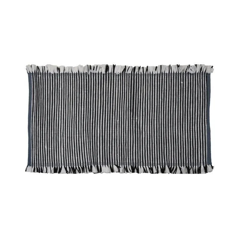 Dywan Z Frędzlami Boho Biało Czarny 70cm