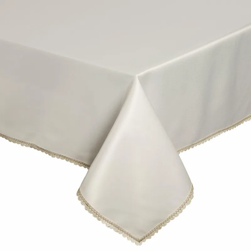 Obrus LACE 140x220 cm Haftowane - Kremowy