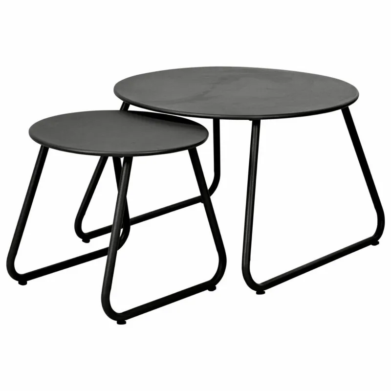 Zestaw 2 Stolików Metalowych Czarnych Loft Duo