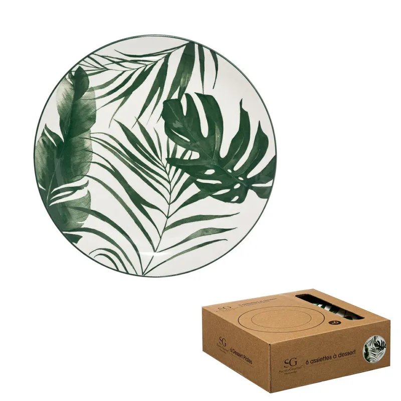 Komplet 6 Talerzy Deserowych Leafs 19 cm