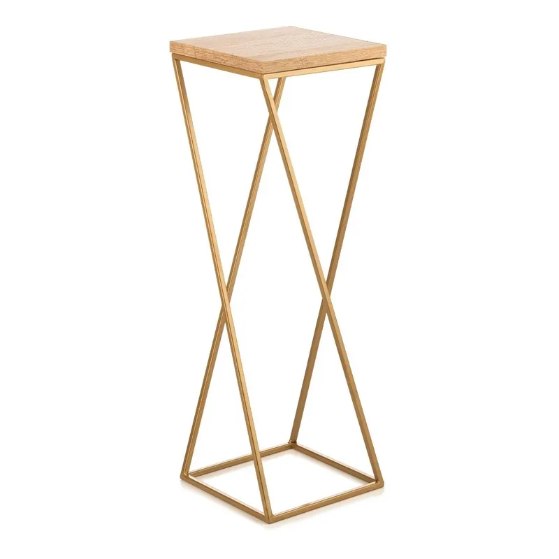 Kwietnik Stojący LOFT 70 cm Metal - Złoty
