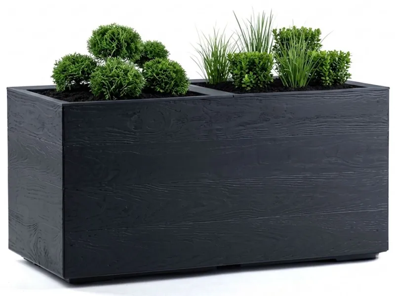 Donica Betonique Na Kółkach Deska Recykling Antracyt H39X78 cm