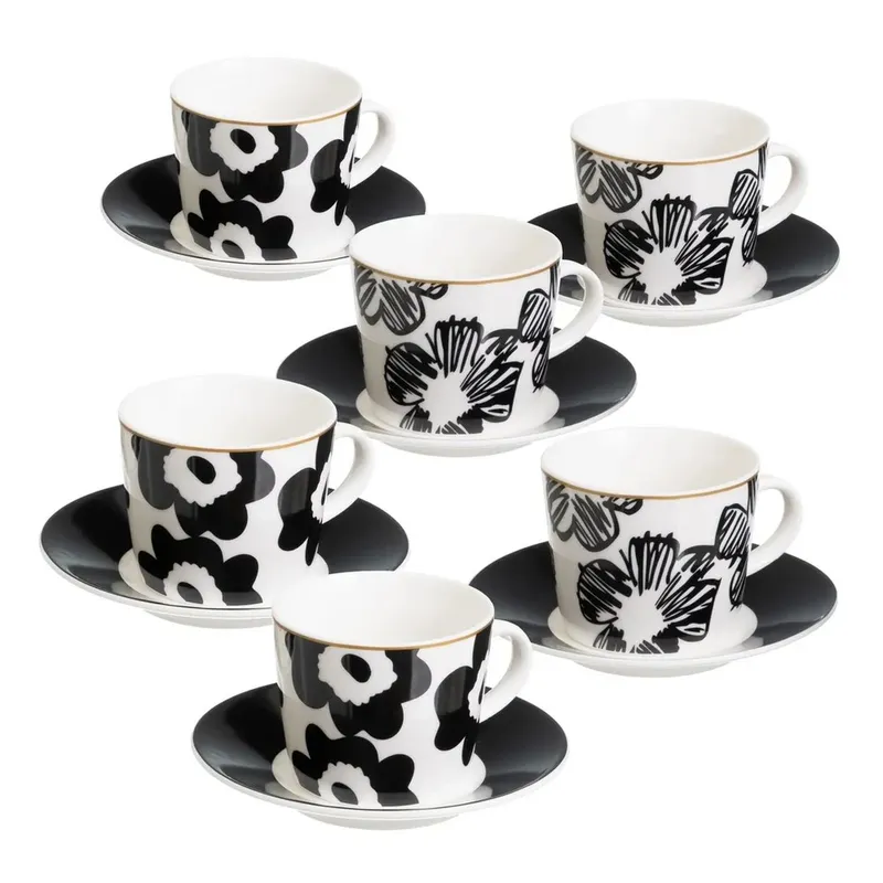 Zestaw Ceramicznych Filiżanek Pansy 6x100 ml