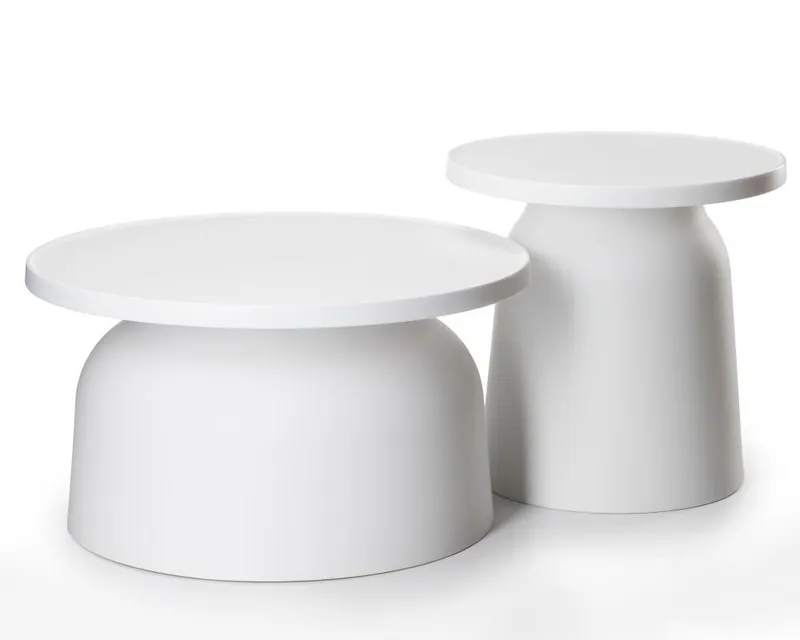 Dwa Minimalistyczne Stoliki OTTO - Białe
