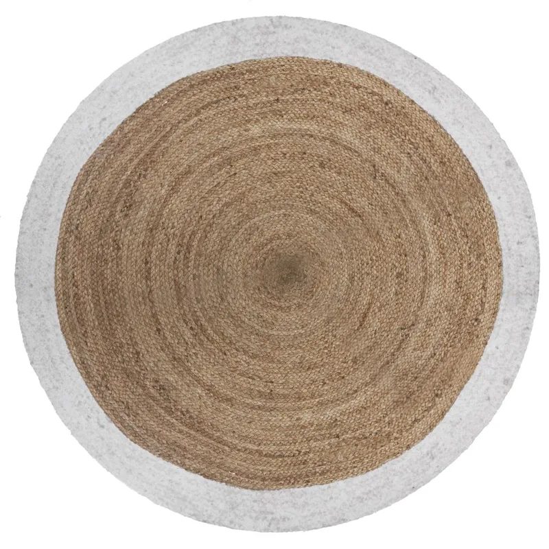 Okrągły Dywan Jutowy 120 cm - Brązowy