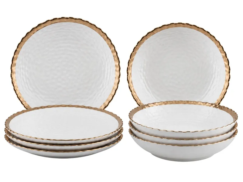 Komplet 8 Talerzy Kati White Gold