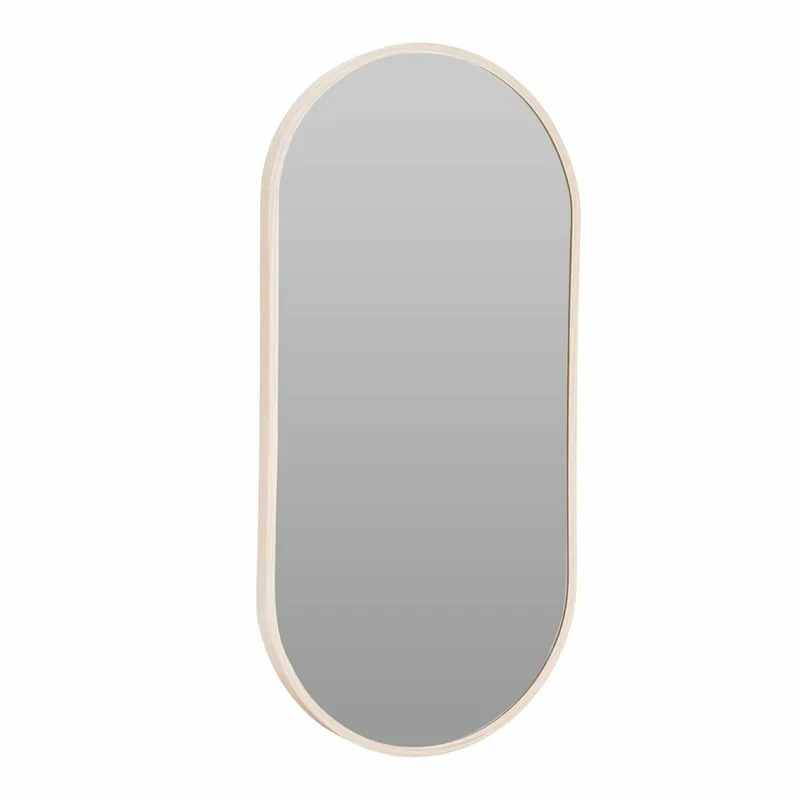 Owalne Lustro Ścienne Aluminiowe 30x60 cm Jasny Brąz