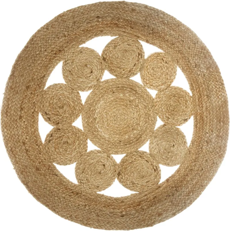 Okrągły Dywan Jutowy Lace 80 cm Ażurowy