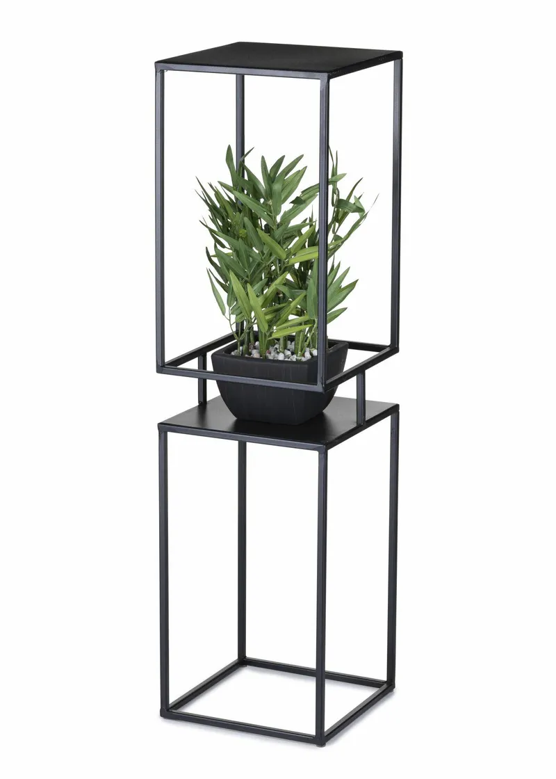 Kwietnik Metalowy 2 Poziomy 87 cm - Czarny