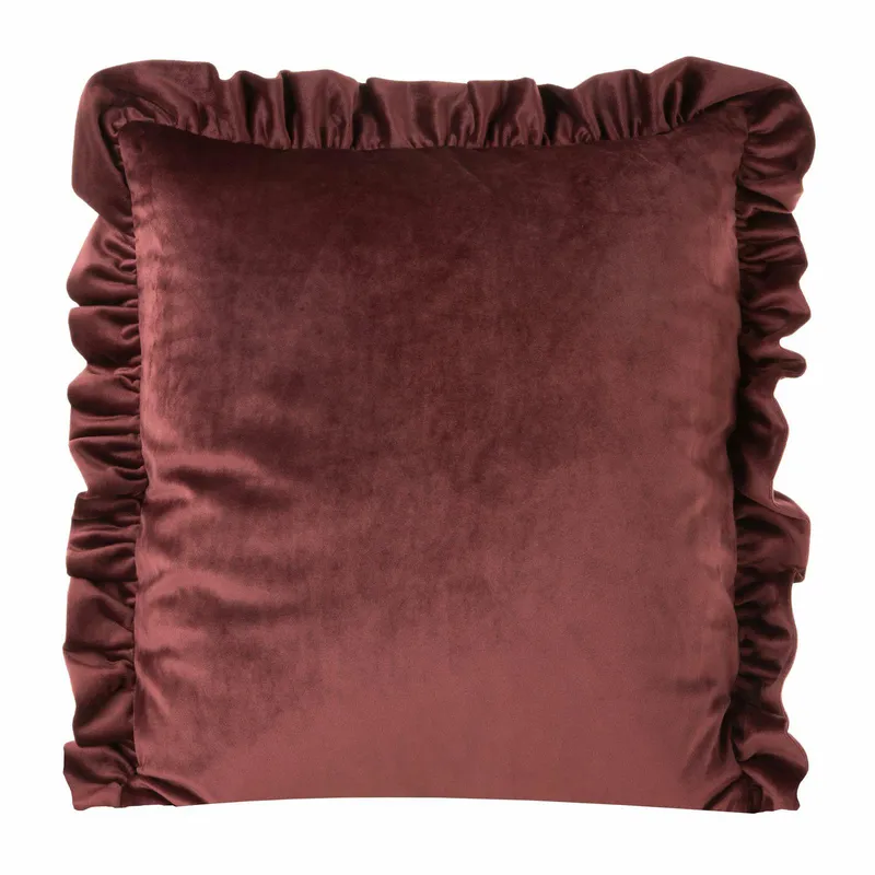 Poszewka VELVET 45x45 Falbana - Czerwona