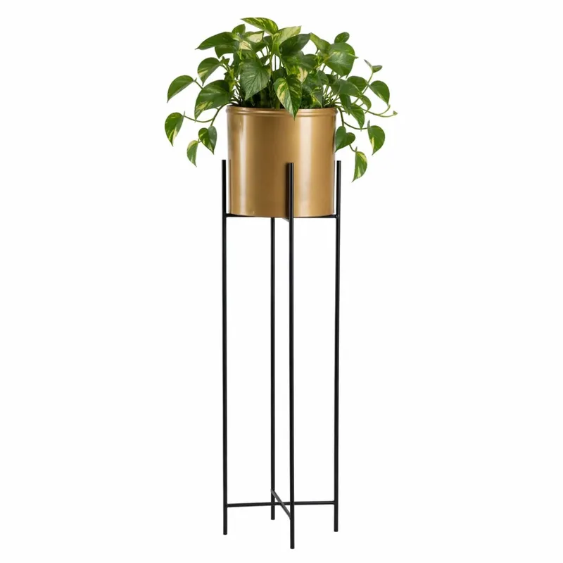 Kwietnik Z Osłonka 95 cm Czarno Złoty
