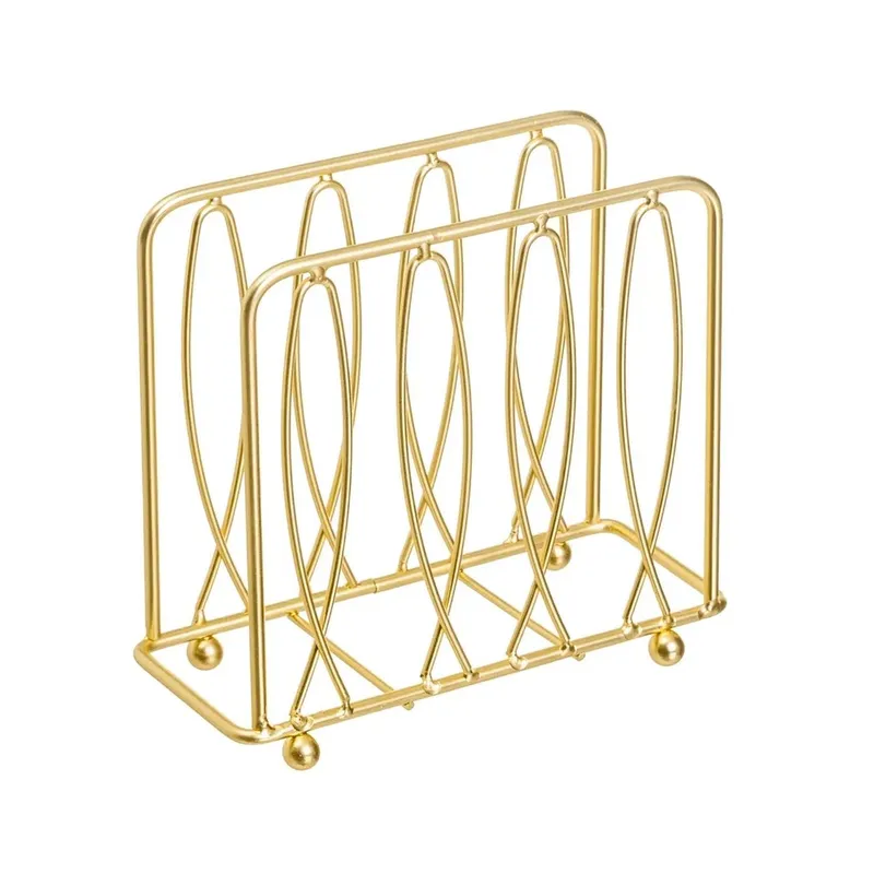 Serwetnik Metalowy 15X6,50X H13 cm - Złoty