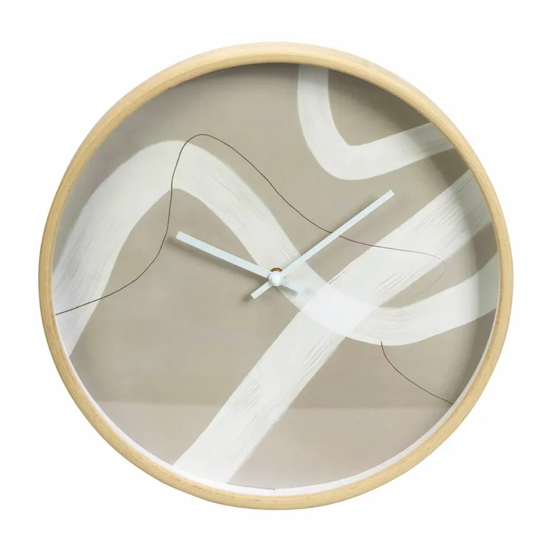Nowoczesny Zegar Ścienny Okrągły 38 cm - Beżowy