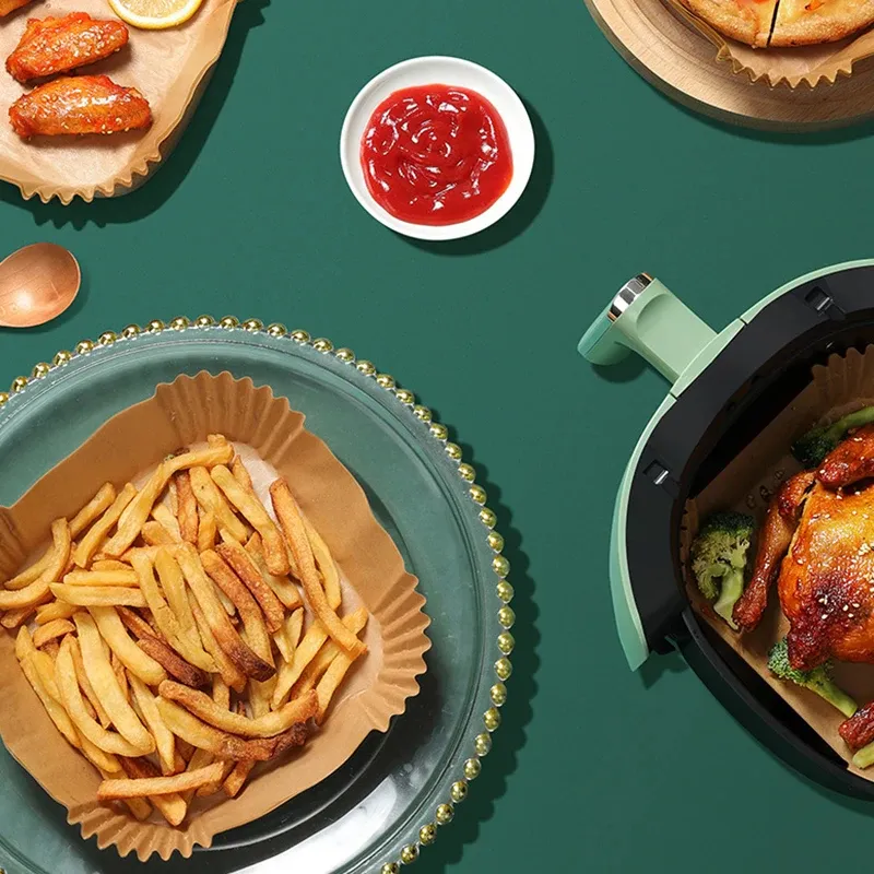 100X Wkład Air Fryer Papier Wkłady Papierowe