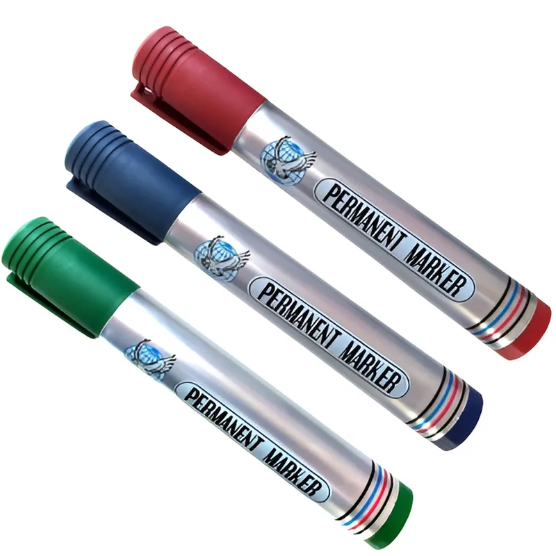Marker Pisak Permanentny Wododporny Okrągły Zestaw 3