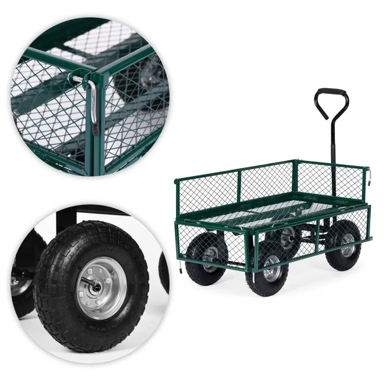 Wózek Transportowy Ogrodowy 200 kg Otwierane Burty
