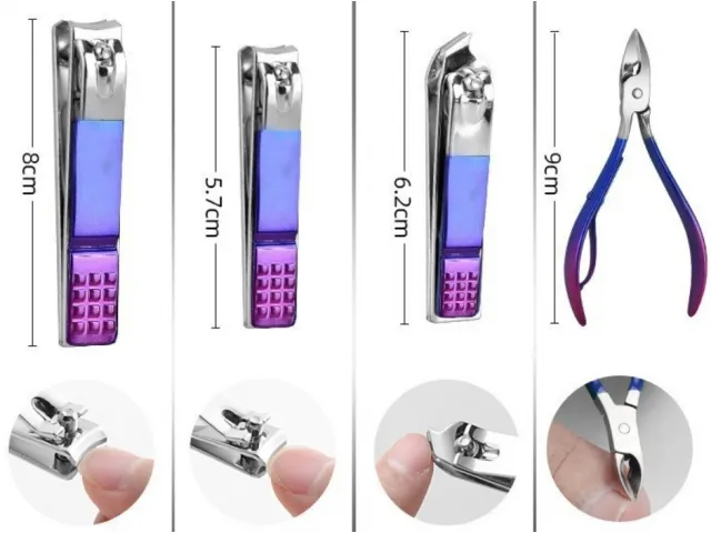 Profesjonalny Zestaw Pedicure Manicure 18 Elementów