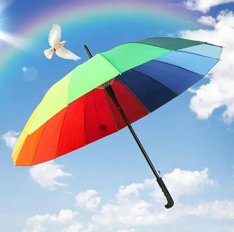 Duży Parasol Składany Parasolka Tęczowa