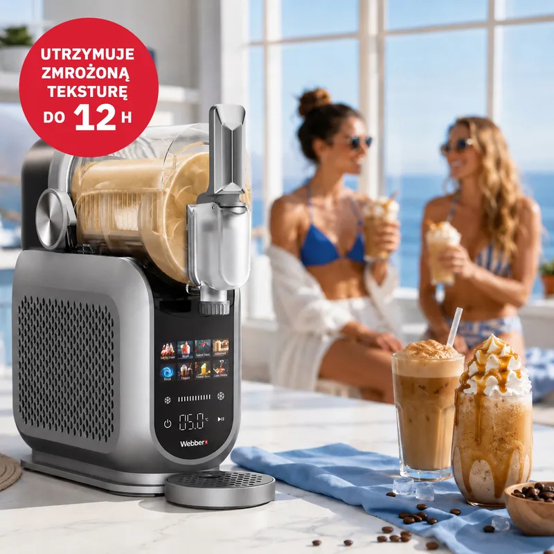 Maszyna Do Slushy Lodów Włoskich Granity Pro 1,8 l 220 w 8 Prgramów