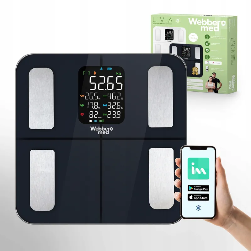 Waga Łazienkowa Analityczna 16 Parametrów Apple Health, Google Fit, IF1320C