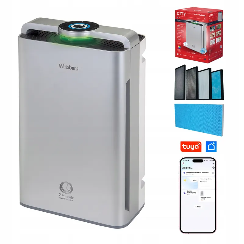 Oczyszczacz Powietrza AP9700 WIFI HEPA13 UV Jonizator Nawilżacz