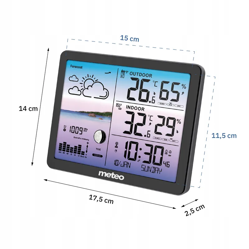 Stacja Pogodowa Z Dcf METEO SP107C Pogodynka