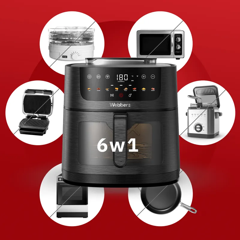 Frytkownica Beztłuszczowa 8l Air Fryer 1800W +WIFI +8 Programów PARA