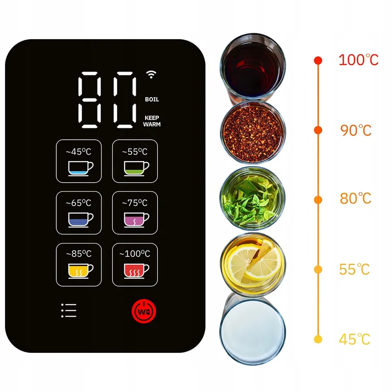Czajnik Elektryczny WK115 WIFI 1,5l Szklane Wnętrze Smart Keep Warm