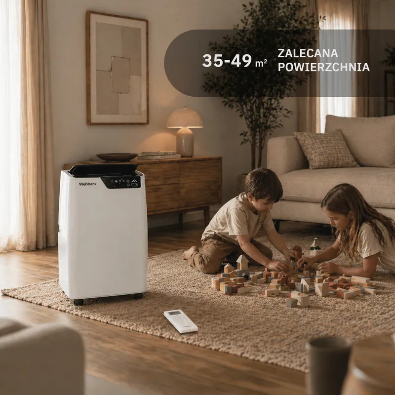 Klimatyzator Przenośny 12000BTU 4w1 WIFI Grzanie Osuszacz Pilot 49m²