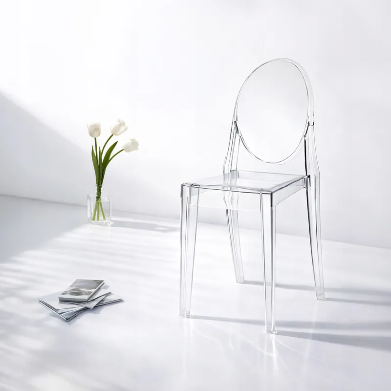 Krzesło Transparentne LOUIS Ghost Chair Bez Podłokietników Glamour Do Wesel