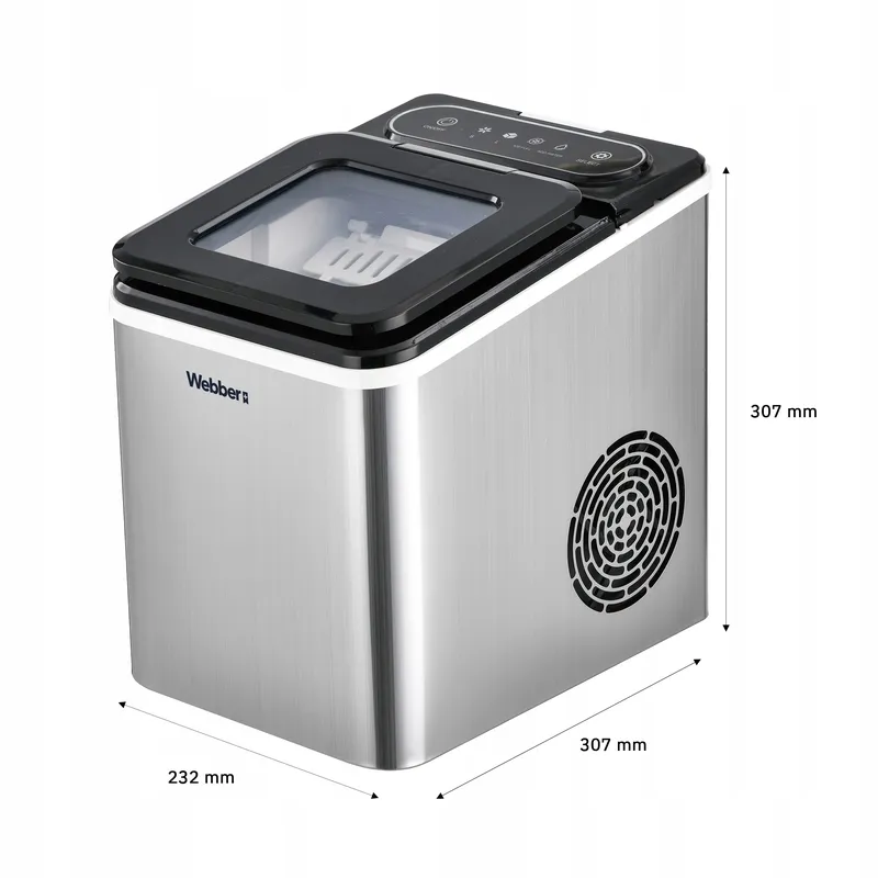 Kostkarka Do Lodu Ruka IM-002 Inox 13kg 165W 2 Rozmiary Kostek 1,5 l