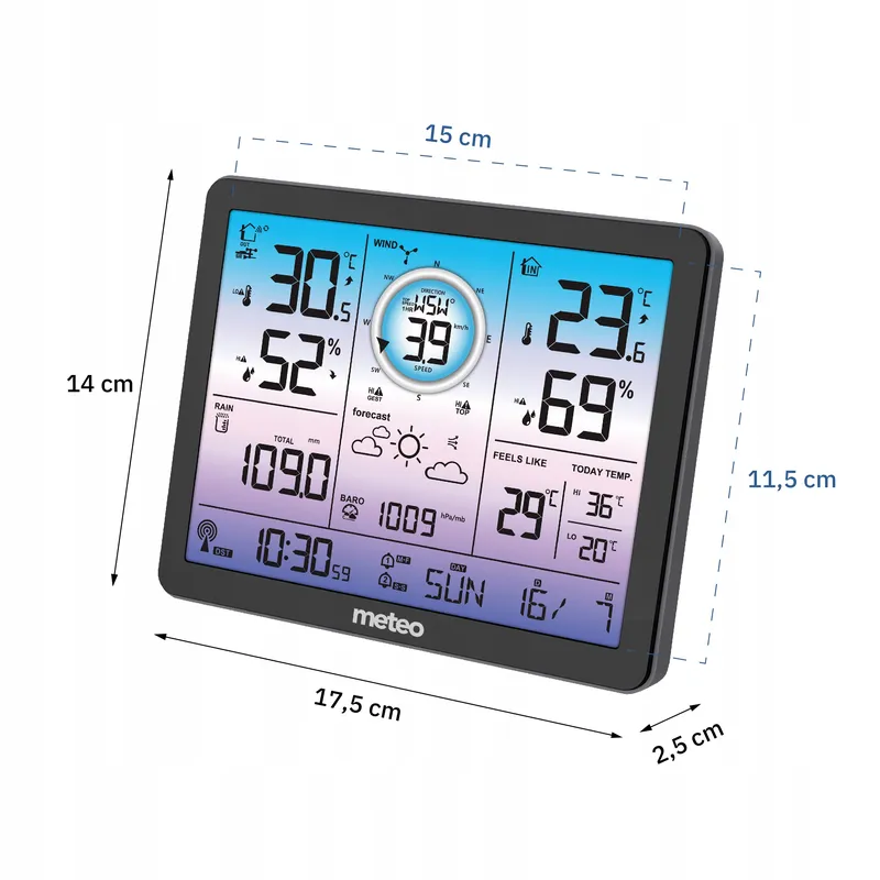 Multi Stacja Pogodowa METEO SP600 Z Miernikiem Wiatru Oraz Opadów