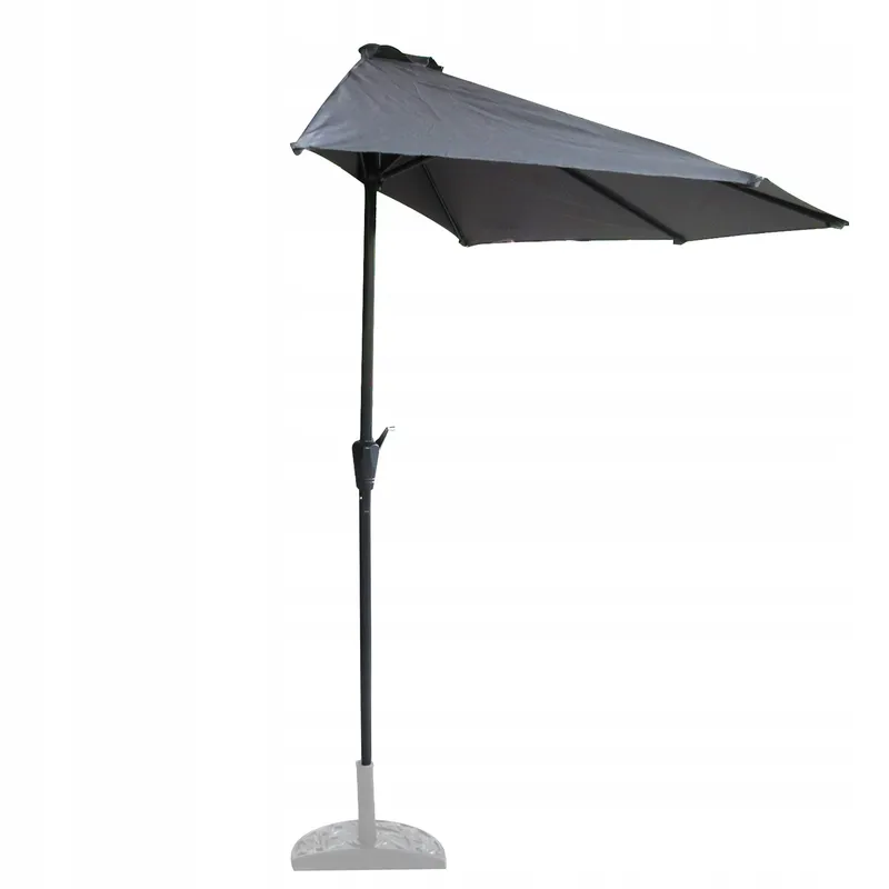 Parasol Ogrodowy Ścienny Duży Solidny Składany 2,7 m Z Korbką - Szary