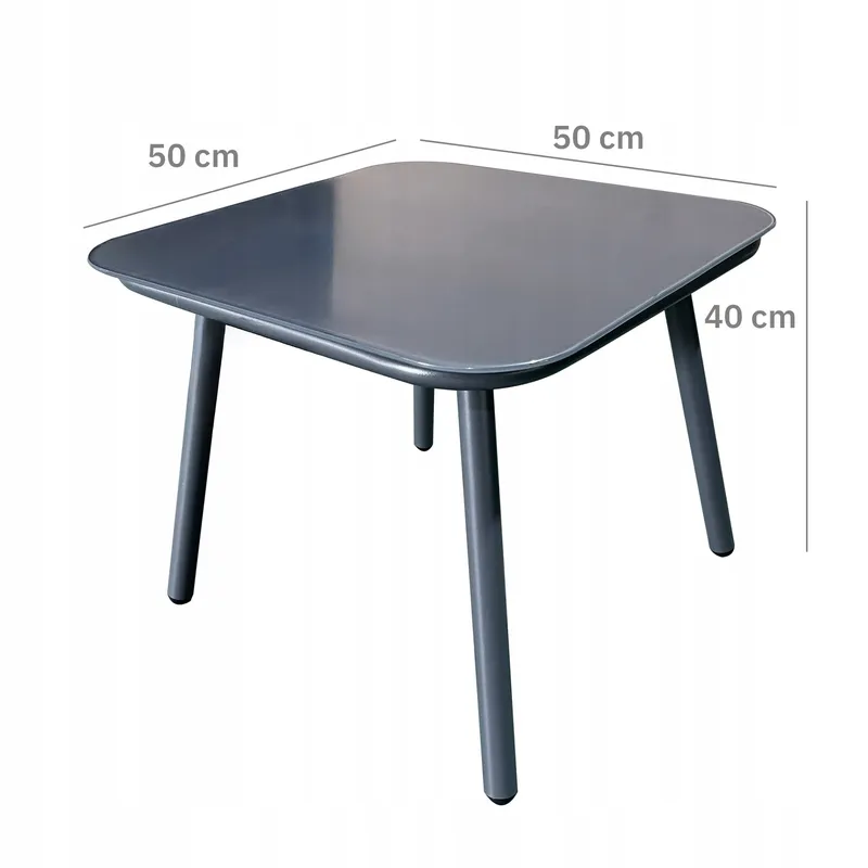 Komplet Mebli Ogrodowych Stolik + 2 Fotele Aluminiowe Z Technorattanu