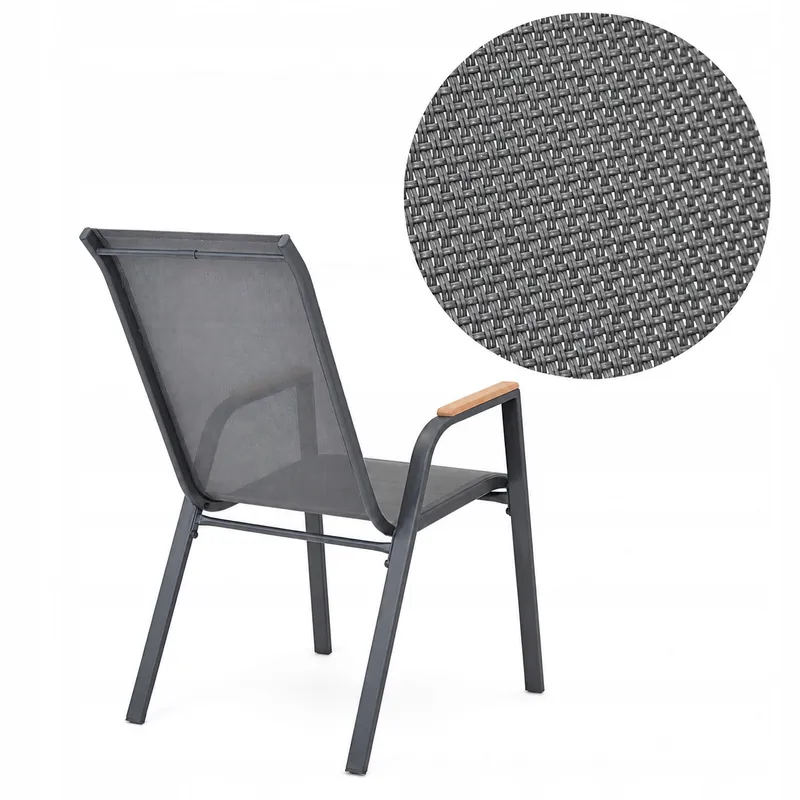Zestaw Mebli Ogrodowych 7w1 Stół 150 cm 6 Krzeseł Grafit Drewno Taras Ogród