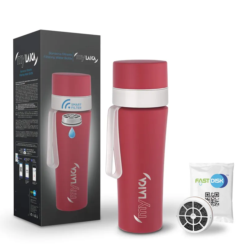 Butelka Filtrująca LAICA MyLAICA 550ml Stalowa Bidon Z Filtrem FAST DISK