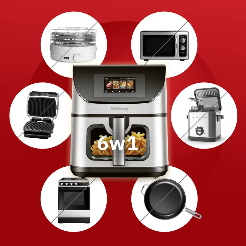 Frytkownica Beztłuszczowa Air Fryer 8l WIFI Nieprzywierająca 10 P 2200W