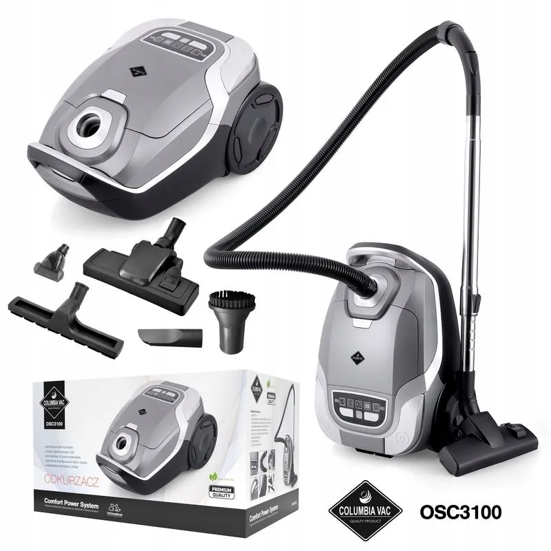 Cichy Odkurzacz Columbiavac Ultra Mocny Inteligentny Turboszczotka 4200W