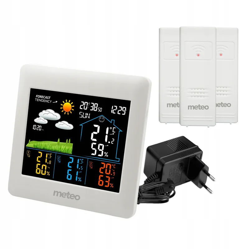 Stacja Pogodowa Z Dcf METEO SP106 Pogodynka 3 Czujniki