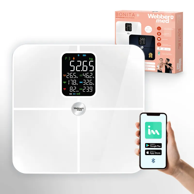 Waga Łazienkowa Analityczna 16 Parametrów Apple Health, Google Fit, IF1321B