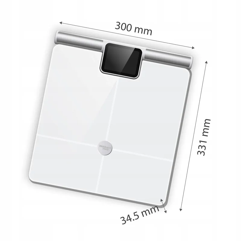 Waga Łazienkowa Analityczna 57 Parametrów Apple Health, Google Fit, WIFI