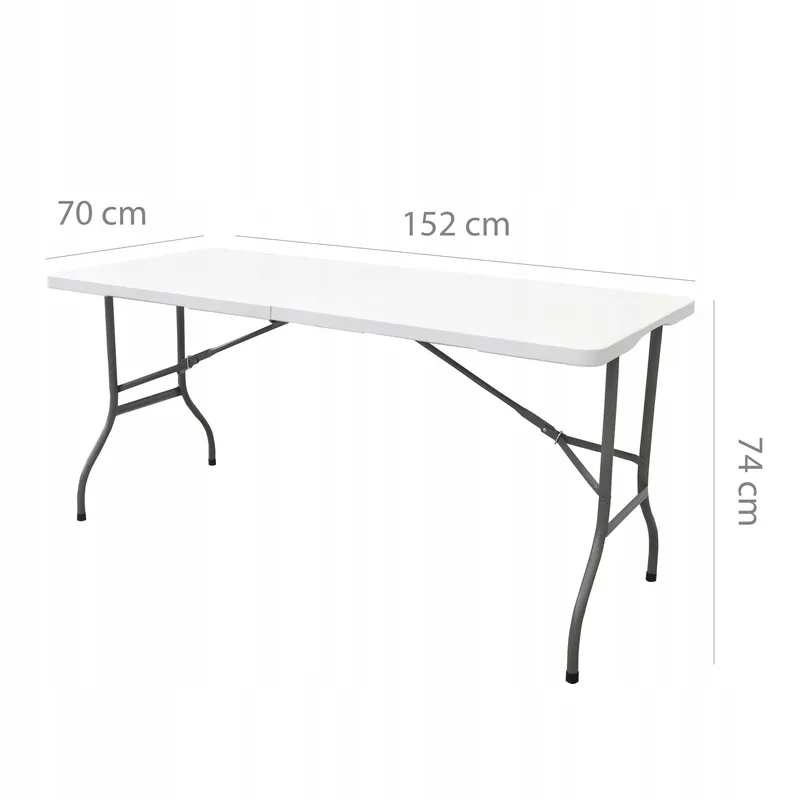 Stół Cateringowy Składany Ogrodowy 152x70 cm Turystyczny Walizka Nuforma