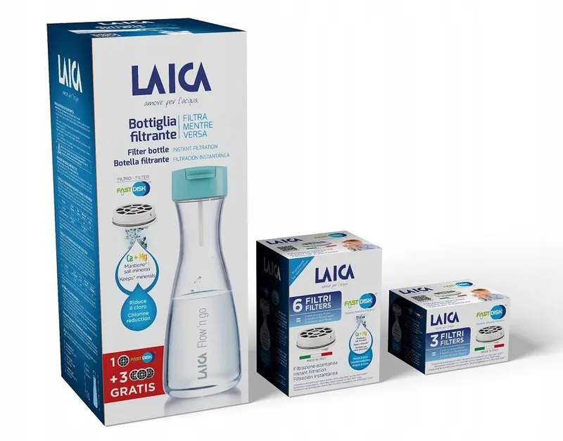 LAICA FAST DISK 6 szt Filtr Do Wody Wkłady Do Butelki Filtrującej LAICA