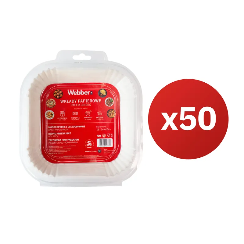 50X Wkład Air Fryer Papier Wkłady Papierowe Do Frytkownicy Beztłuszczowej